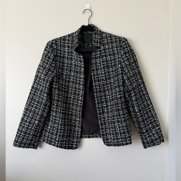 Mina Self Tweed Blazer Black and White Size M - Picture 2 of 8